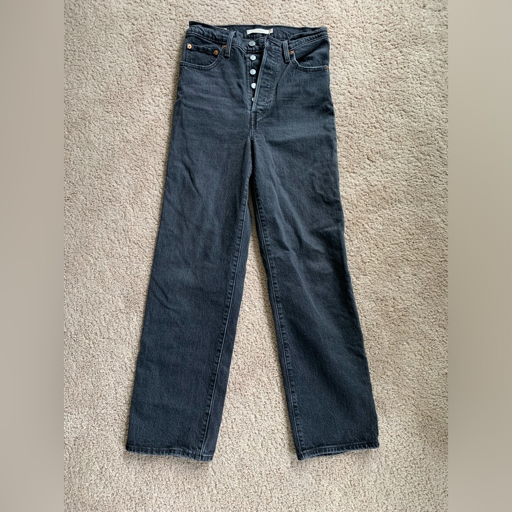Levi’s ribcage straight black jeans W27 L29